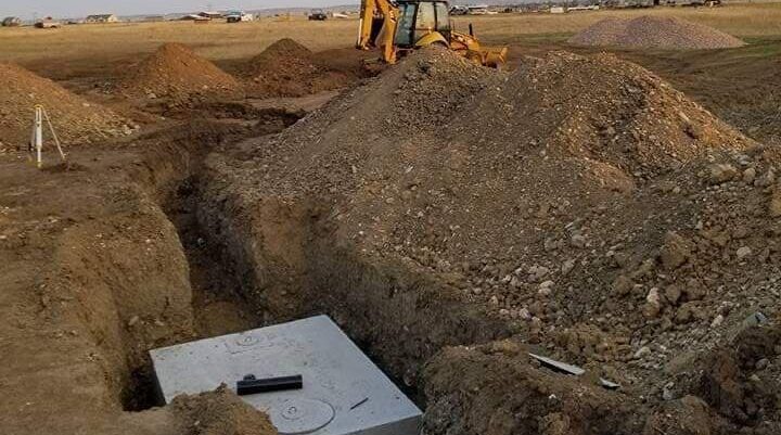 Septic system excavation near Rapid City, SD
